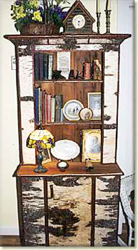 Birch Bark Bookcase, Book Shelves,Adirondack Style Bookcases,bookcases