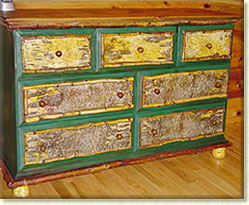 adirondack style dressers,birch bark dressers,adirondack rustic dressers, dressers, adirondack dressers